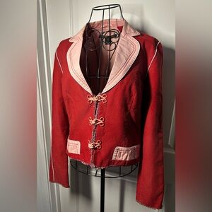 Marc Jacobs Vintage Red Jacket with Pink Accents‎ Size Large